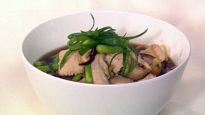 Recipe: <a href="http://kitchen.nine.com.au/2016/05/19/14/30/fragrant-asian-chicken-noodle-soup" target="_top">Fragrant Asian chicken noodle soup</a>