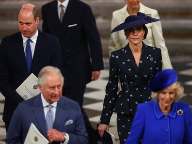 King Charles III, Queen Camilla, Prince William, Prince of Wales, Catherine, Princess of Wales, Prince Edward, Duke of Edinburgh and Sophie, Duchess of Edinburgh attend the annual Commonwealth Day Service at Westminster Abbey on March 13, 2023.
