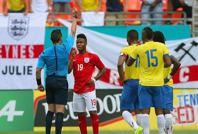 Sterling saw red against Ecuador this morning.
