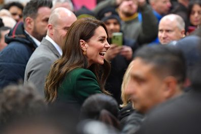 Catherine, Princess of Wales during a visit to Kirkgate Market on January 31, 2023 in Leeds, England. 