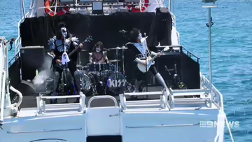 Iconic rock band Kiss have put on a unique show on a boat off Port Lincoln.