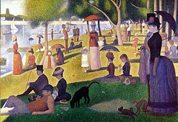 When did Georges Seurat reveal Sunday Afternoon on the Island of La Grande Jatte?