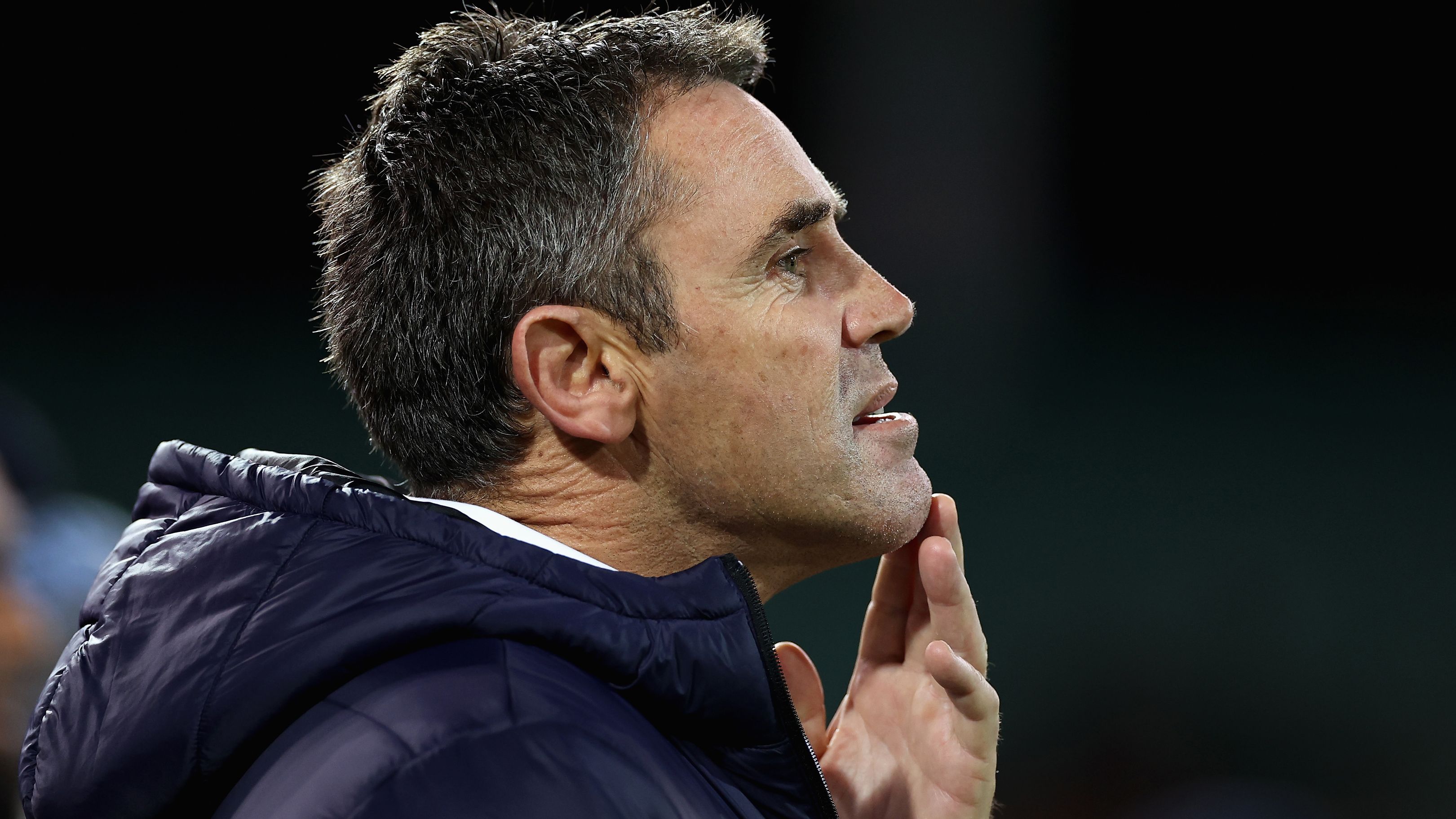 Blues coach Brad Fittler looks on ahead of game one of the 2023 State of Origin series between the Queensland Maroons and New South Wales Blues at Adelaide Oval on May 31, 2023 in Adelaide, Australia. (Photo by Cameron Spencer/Getty Images)