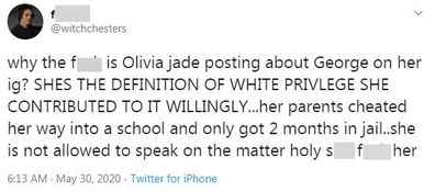 Olivia Jade Giannulli, George Floyd death, white privilege comment