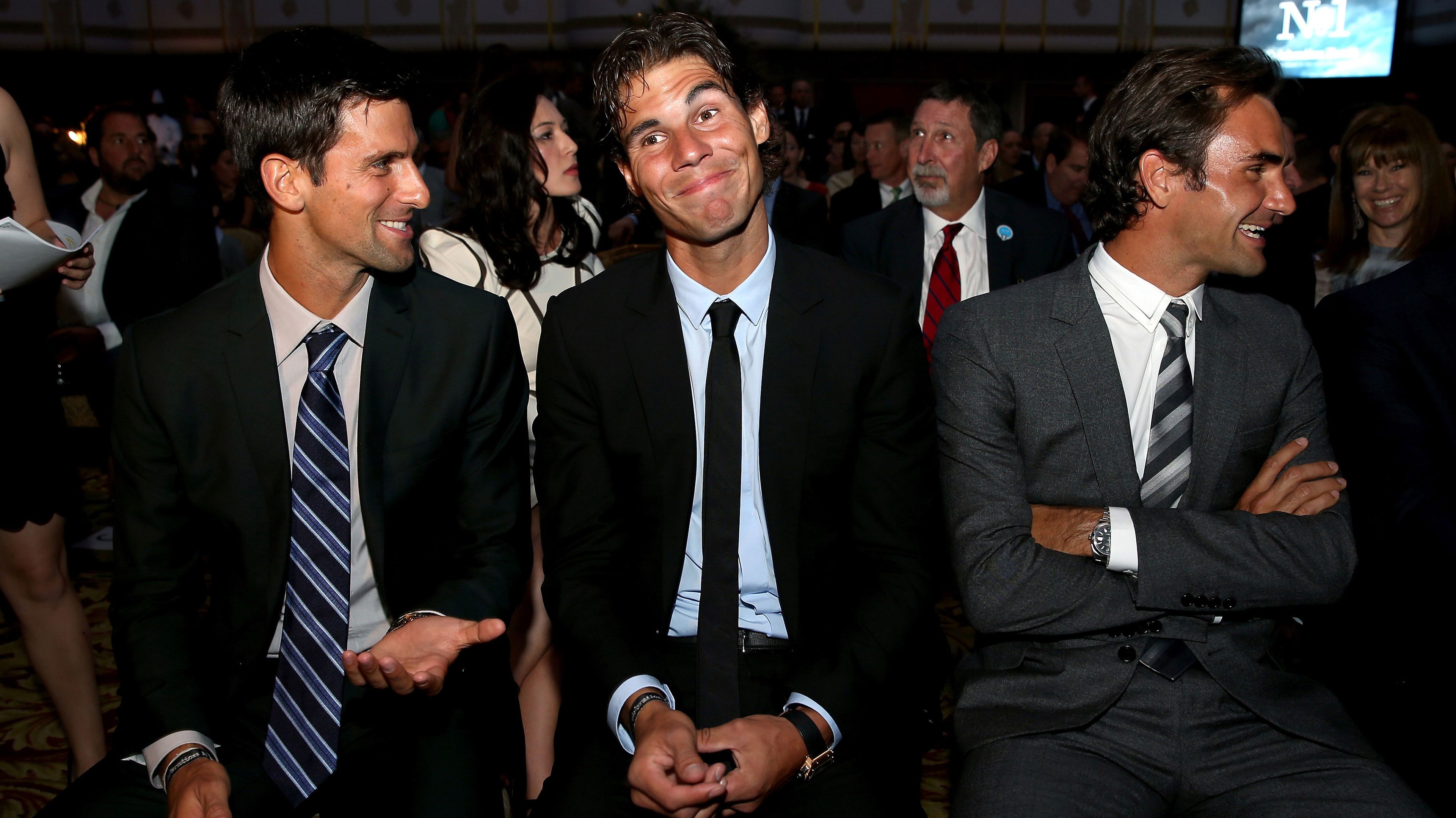 Novak Djokovic, Rafael Nadal and Roger Federer.
