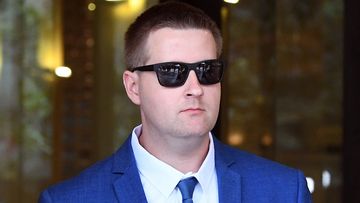 Senior Constable Andrew Bruce was charged in April with failing to get convicted sex offender Anthony Sampieri off the streets before he allegedly raped a young girl in a Kogarah dance studio. 