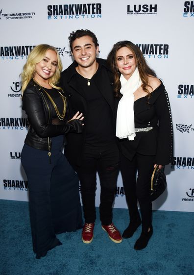 Hayden Panettiere, Jansen Panettiere and their mum Lesley Vogel arrive at a screening of Freestyle Releasing's Sharkwater Extinction at the ArcLight Hollywood on January 31, 2019 in Hollywood, California. 