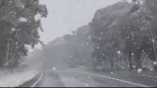 Snow flurries in Bathurst on Tuesday 23 August