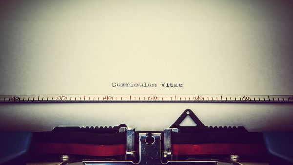 CV written on typewriter photo