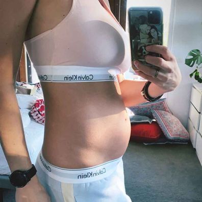 Moana Hope's wife Isabella Carlstrom showed off her growing baby bump.