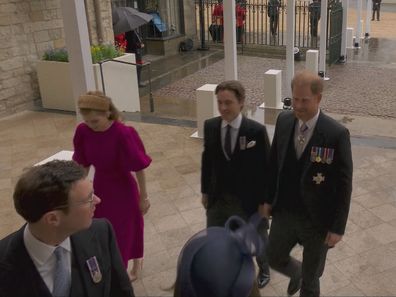 Prince Harry arrives at coronation 