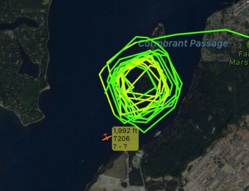 A map showing the flight path of the stolen plane. 