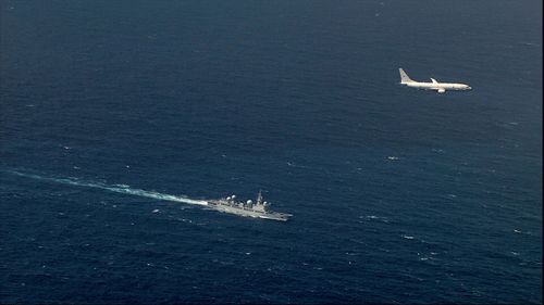 Chinese surveillance ship in the Coral Sea off Queensland coast.