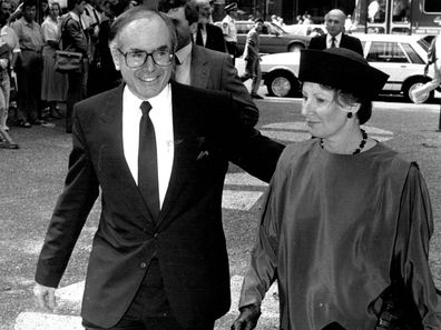 John Howard arrives with his wife Janette at Sir William McMahon Memorial Service in April 08, 1988.