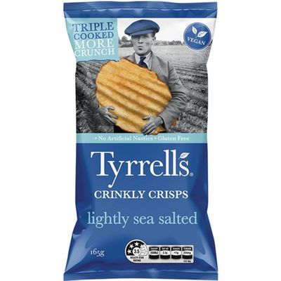 Tyrrell's Crinkly Chips Lightly Sea Salted 165g