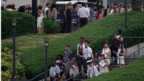 Graduates from Marjory Stoneman Douglas High School leave the graduation ceremony. Picture: Joe Cavaretta/Sun Sentinel/TNS via Getty Images