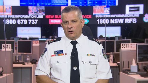 NSW RFS Deputy Commissioner Rob Rogers also defended fire crews, saying additional help from a NSW Fire and Rescue truck was unfeasible because it was not adequate for the rural-remote landscape the bushfire broke out in. Picture: 9NEWS.