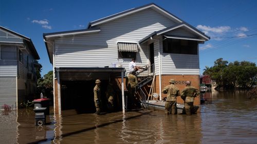 Floods in Woodburn, in the Northern Rivers region of NSW, ADF