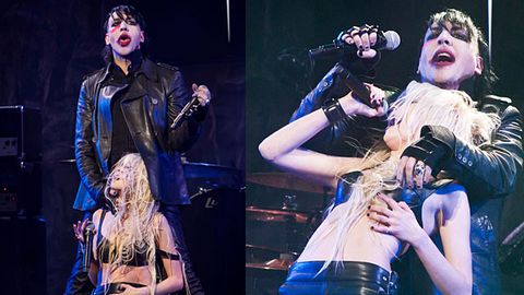 Taylor Momsen gets skanky on stage with Marilyn Manson