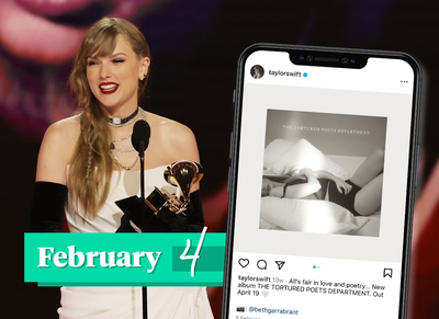 February 4: Taylor Swift announces The Tortured Poet's Department
