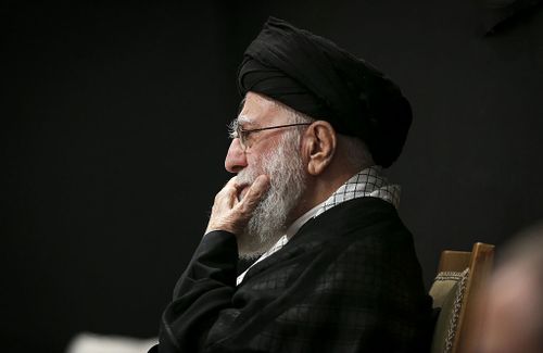 TEHRAN, IRAN - JULY 6: (----EDITORIAL USE ONLY - MANDATORY CREDIT - 'IRANIAN LEADER PRESS OFFICE / HANDOUT' - NO MARKETING NO ADVERTISING CAMPAIGNS - DISTRIBUTED AS A SERVICE TO CLIENTS----) Iranian Supreme Leader Ayatollah Ali Khamenei makes his first public appearance since the war with Israel by attending an Ashura ceremony in Tehran, Iran, on July 6, 2025. Khamenei, who did not join the previous three nights of Muharram mourning events held at his residence on Palestine Street, participated 