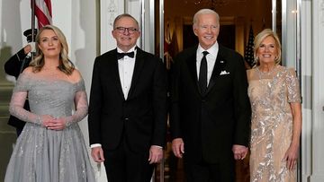 President Joe Biden and first lady Jill Biden welcome Australian Prime Minister Anthony Albanese and his partner Jodie Haydon.
