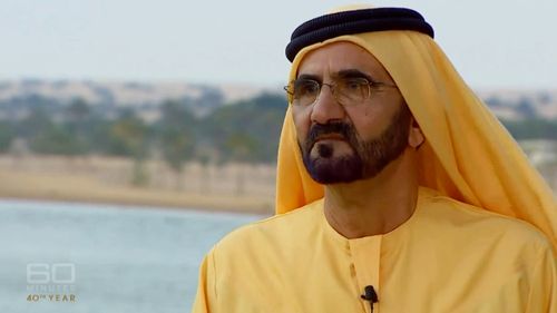 Despite a glossy, billion-dollar reputation, Sheikh Mohammed allegedly rules over an oppressive regime . Picture: 60 Minutes