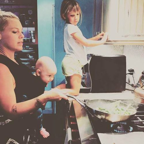 Pink enjoys some down time with her kids. (Instagram/@pink)