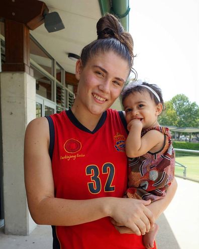 Piper Duck moved to Sydney to pursue a rugby career as a teenager. Seen here aged 17 with her sister.