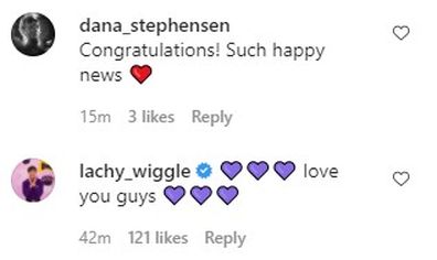 Lachlan Gillespie repsonds to The Wiggles star Emma Watkins' engagement to Oliver Brian.