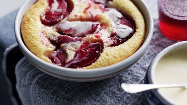 Blood plum clafoutis