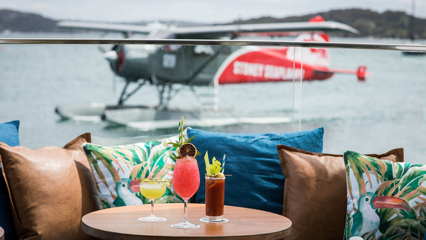 Cocktails at Sydney Seaplanes' headquarters