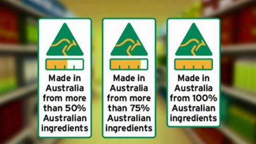 Goods made with 100 percent Australian produce will have a fully gold bar. (9NEWS)