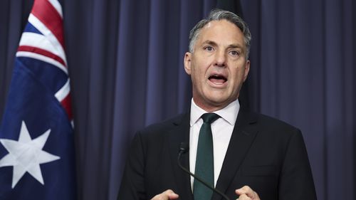 Acting Prime Minister and Minister for Defence Richard Marles, at a press conference ahead of the 31st Australia-Papua New Guinea Ministerial Forum, at Parliament House in Canberra on Monday 20 October 2025. fedpol Photo: Alex Ellinghausen