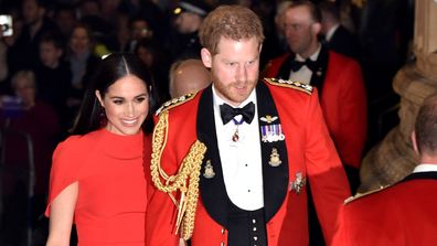  Duke of Sussex and Meghan, Duchess of Sussex arrive to attend the Mountbatten Music Festival at Royal Albert Hall 