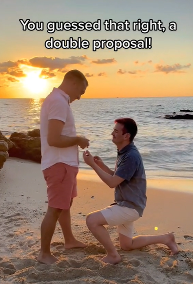 couple propose to each other at the same time