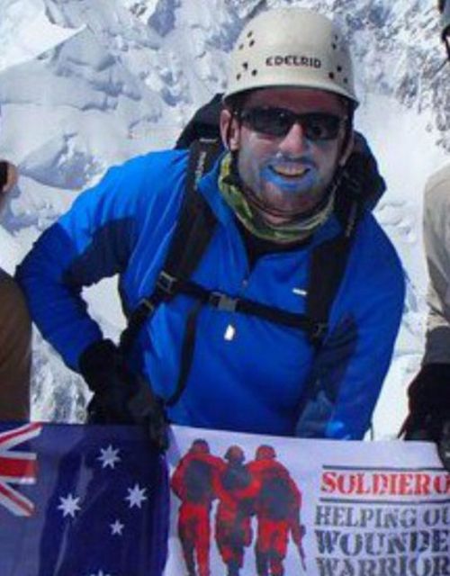 Rescued climber Lieutenant Terry Harch of the ADF. Picture: Soldier On (Supplied)