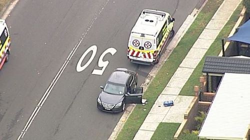 The scene in Moseley Street, Carlingford, this morning. Picture: 9News