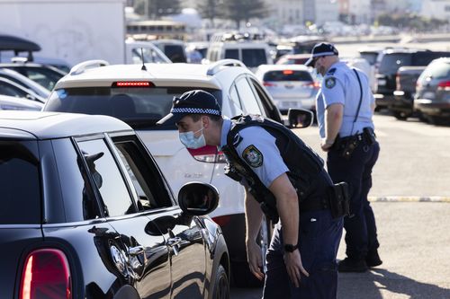 NSW Police speaking to drivers in Sydney last weekend (Photo: Brook Mitchell)
