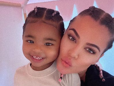 Khloe Kardashian with her daughter True