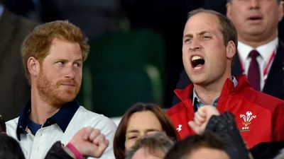 ...and William and Harry at the rugby
