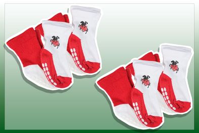 9PR: St George Dragons NRL Baby Infant Toddler Nonslip Crew Socks, two pack