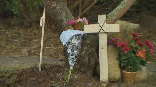 Floral tributes at scene of Ashcroft crash
