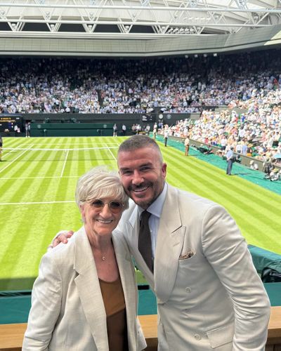 David Beckham with mum Sandra Beckham