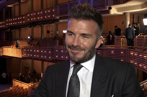 Beckham at the launch this morning. (AAP)