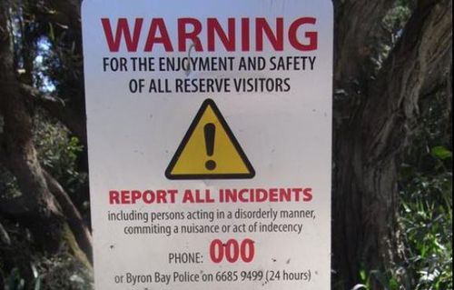 Mr McConville didn't see the warning sign at Tea Tree Lake. Image: Facebook/Honouring Tyagarah's Tea Tree Lake