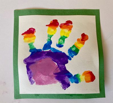 A photo of the young prince's hand prints were also released for the occasion.