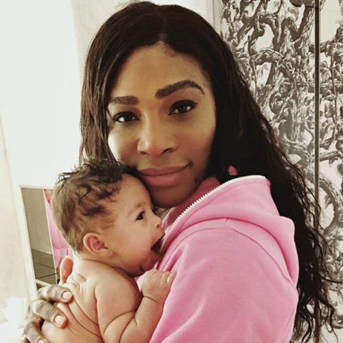 Serena Williams and her newborn daughter (Instagram)