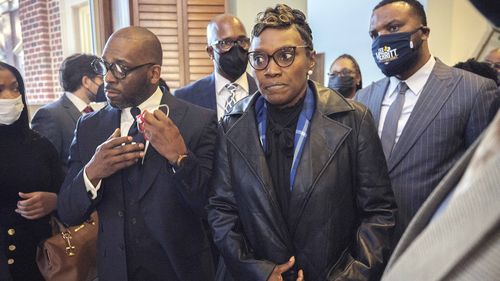  Ahmaud Arbery's mother Wanda Cooper-Jones,, is surrounded by supporters after Superior Court Judge Timothy Walmsley sentenced Greg McMichael, his son, Travis McMichael, and a neighbour, William "Roddie" Bryan to life in prison.