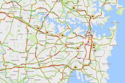 The roads to avoid as of 5.45pm. Courtesy: Livetraffic.com